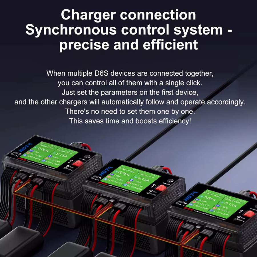 HOTA D6S 600W Dual-Channel RC Akku-Ladegerät Smart Balance Ladegerät für 2S-6S LiPo und LiHV in Schwarz - Bild 3