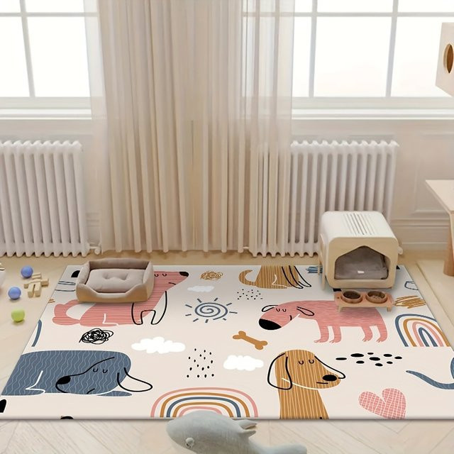VIKAMA Cartoon-Haustier-Kieselgurmatte in Multicolour, saugfähig und schnell trocknend, rutschfeste Matte für Hunde, B/T/H: 40 x 40 x 0,8 cm - Bild 1