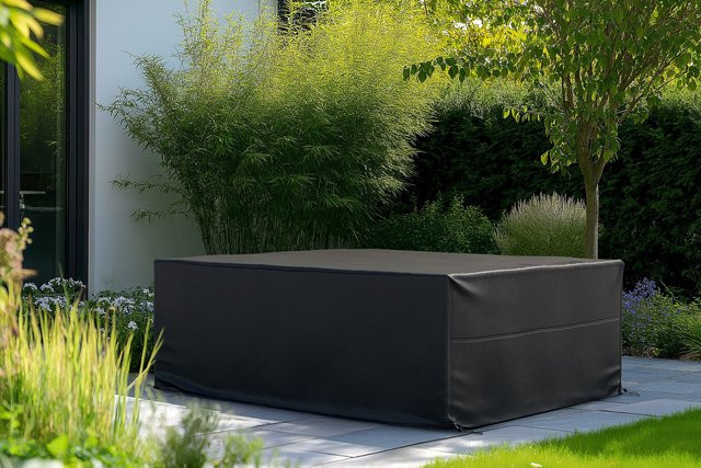 OUTFLEXX Abdeckhaube für Gartenlounges aus wasserabweisendem Ripstop-Polyester, schwarz, B/T/H: 249 x 249 x 70 cm - Bild 1