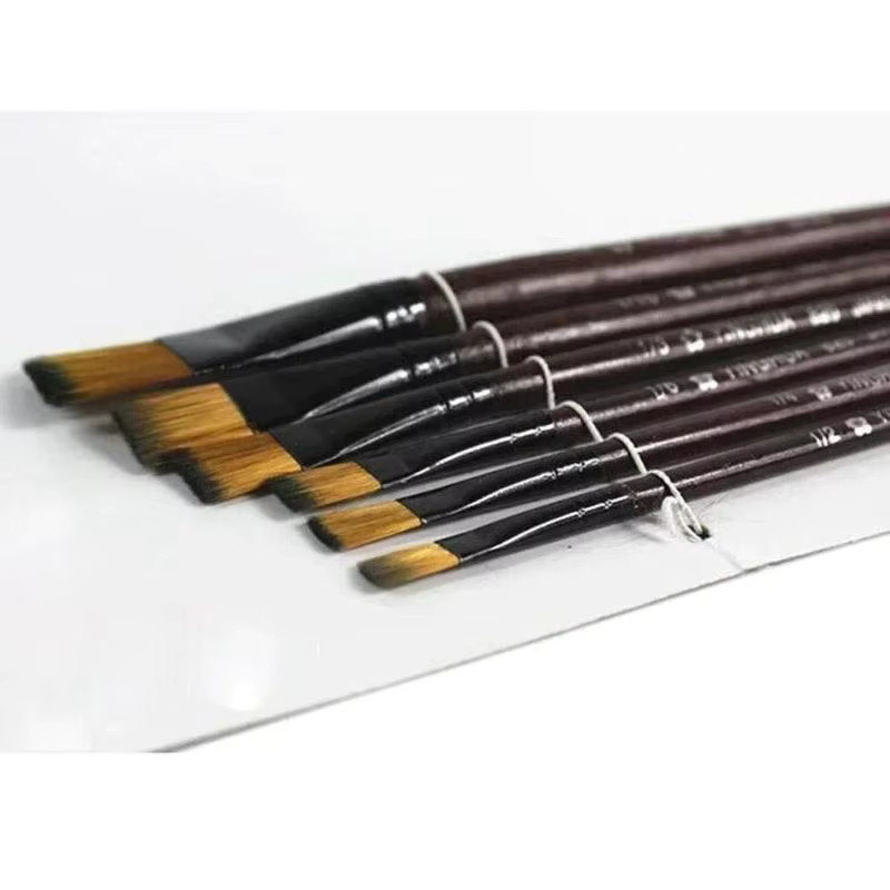 Professionelles 6-teiliges Künstlerpinsel-Set aus Nylon und Wolle für Acryl, Öl und Aquarell - Bild 5