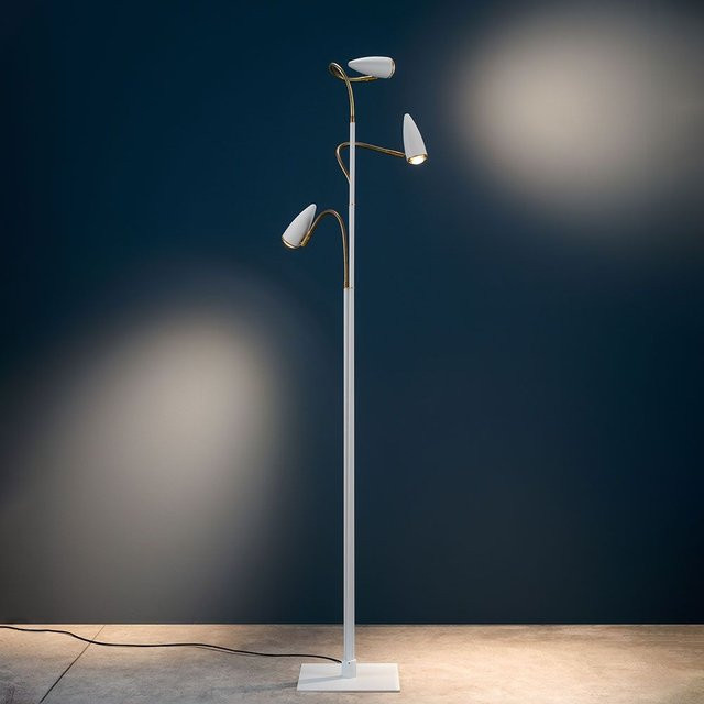 Catellani & Smith Cicloitalia Flex F3 Stehleuchte in Weiß und Gold/Messing mit dimmbarer LED (3000K) - Bild 1