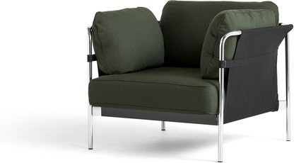 HAY Can 2 0 Sessel in Schwarz mit Canvas-Bezug und Stahlrohrgestell - Bild 1