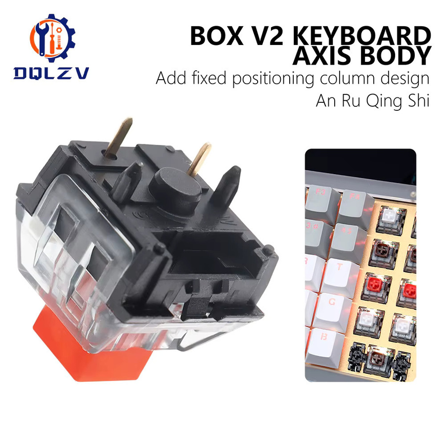 Kailh Box V2 Switches für mechanische Tastaturen, 5-Pin RGB kompatibel, erhältlich in Weiß, Rot und Braun - Bild 3