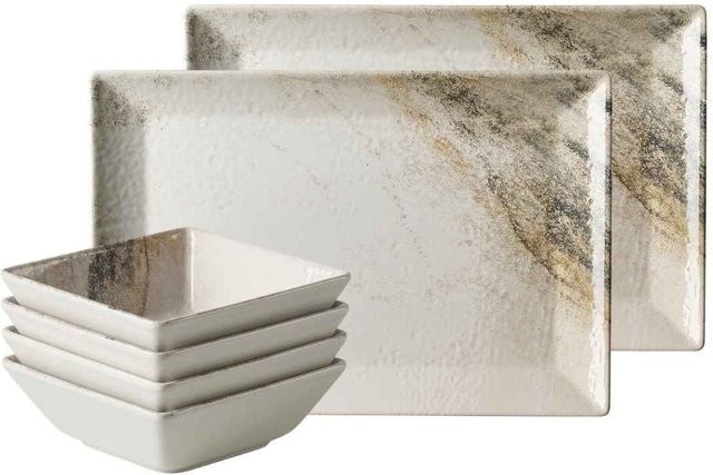 Ritzenhoff & Breker Platten- und Schalen-Set Arezzo aus Keramik, 6er Set, Multicolour - Bild 1