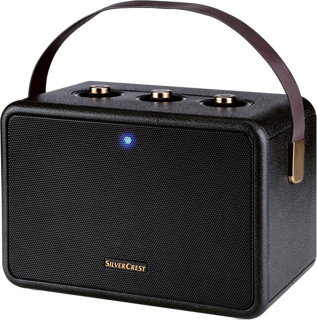 SILVERCREST Bluetooth Lautsprecher Retro in Schwarz mit Trageschlaufe - Bild 1
