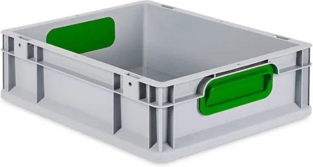 PROREGAL Eurobox Nextgen Color Transportbox mit Griffen, Grün, H x B x T: 12 x 30 x 40 cm, 11 Liter - Bild 1