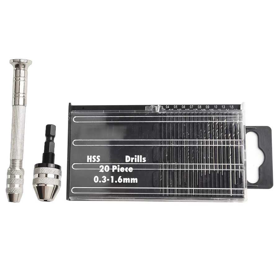 VIBRATITE Schnellspannbohrfutter Set mit 1/4 Zoll Sechskantschaft und Bohrer Kit, Farbe: Silber, Spannbereich: 0,3-3,6 mm - Bild 2