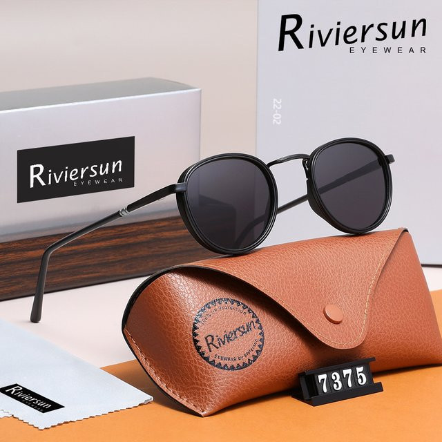 RIVIERSUN Sonnenbrille, rund, Vollrand, Metall, schwarz, Unisex - Bild 1