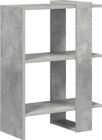 vidaXL Bücherregal in Betonoptik Grau aus Holzwerkstoff, modernes Standregal für Wohnzimmer, Büro oder Bibliothek, B/T/H: 52 x 25 x 71,5 cm