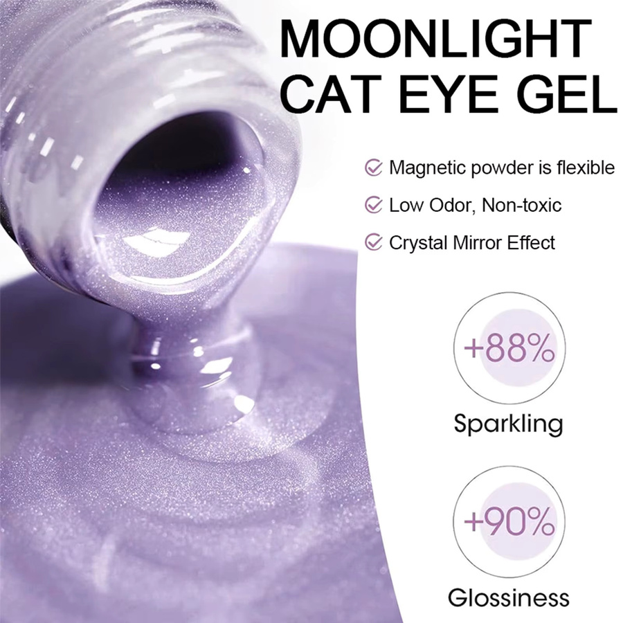 QAZIXU Cat Eye Nagellack Gel, Schimmernd, 001 - Bild 2