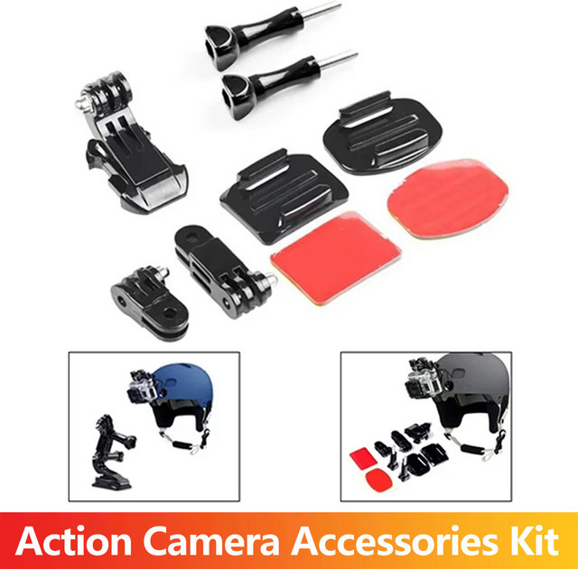Helmbasisschraube J-Hook-Basismontage für GoPro und Action-Kameras, Schwarz - Bild 1