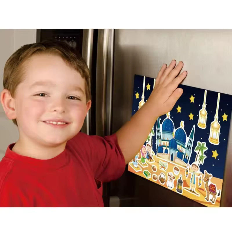 ZQNYCY Eid Mubarak DIY Aufkleber für Kinder, Ramadan Kareem Wandaufkleber Set, Mehrfarbig - Bild 5