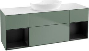 V&B Waschtischunterschrank Finion mit Wandbeleuchtung in Blau lackiert, Breite: 160 cm - Bild 1