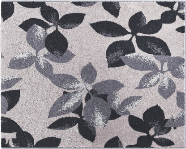Badematte UMBRIA mit floralem Design, rutschfest und pflegeleicht, Farben: Braun, Grau, Schwarz - Bild 1