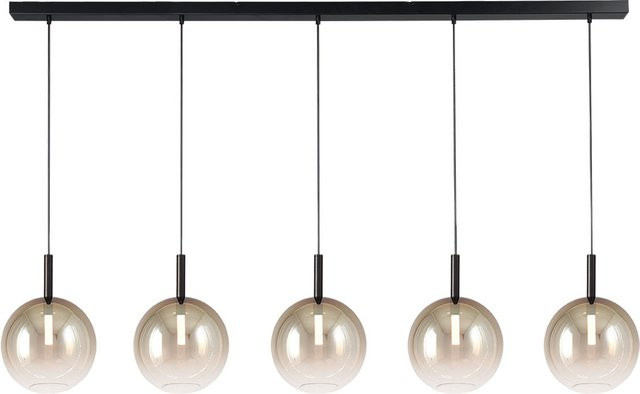 Masterlight Lido LED-Pendelleuchte 5-flammig in Gold-Schwarz mit transparentem Glas - Bild 1