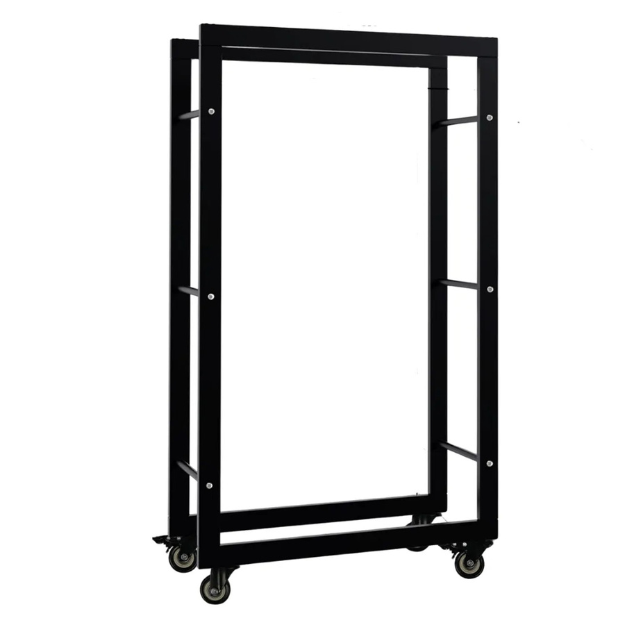 DELUKE Kaminholzregal aus Metall mit Rollen in Schwarz, B/T/H: 60 x 25 x 100 cm - Bild 2