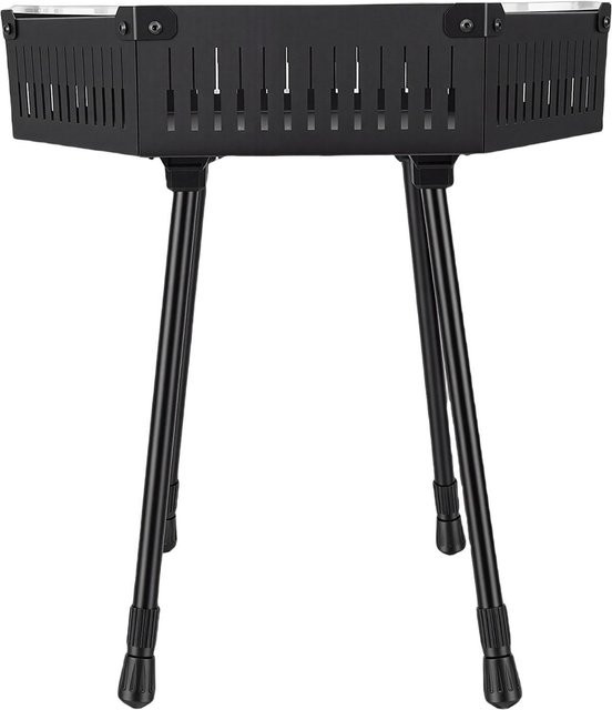 Aimo Faltbarer Campingtisch aus Aluminiumlegierung in Schwarz mit 2 Etagen und Laternenloch - Bild 1