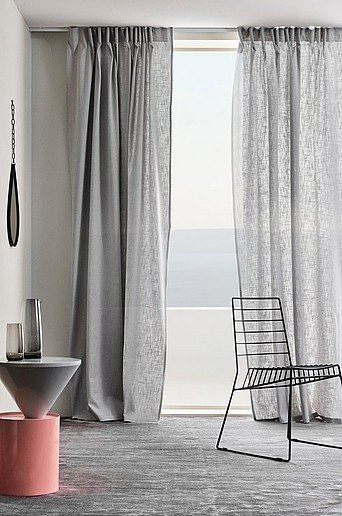 Jotex HENLEY Multifunktionsgardine aus Baumwolle, 2er-Set, Blau/Grau, semi-transparent, modern - Bild 1