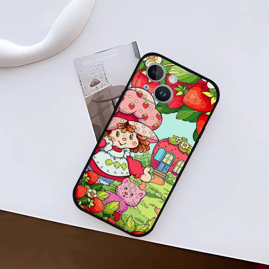 Mesuca Handyhülle Erdbeer-Shortcake für iPhone 11 bis iPhone 17 Pro Max, Schwarz/Mehrfarbig - Bild 4