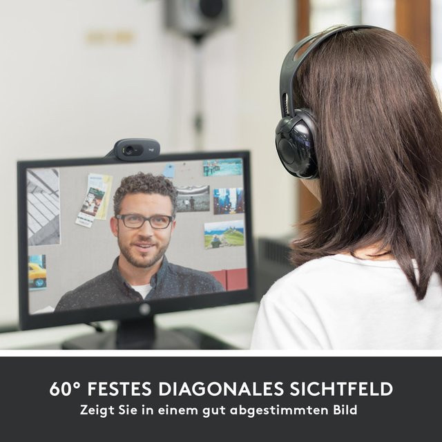 Logitech C505 HD Webcam in Schwarz mit USB-Anschluss - Bild 1