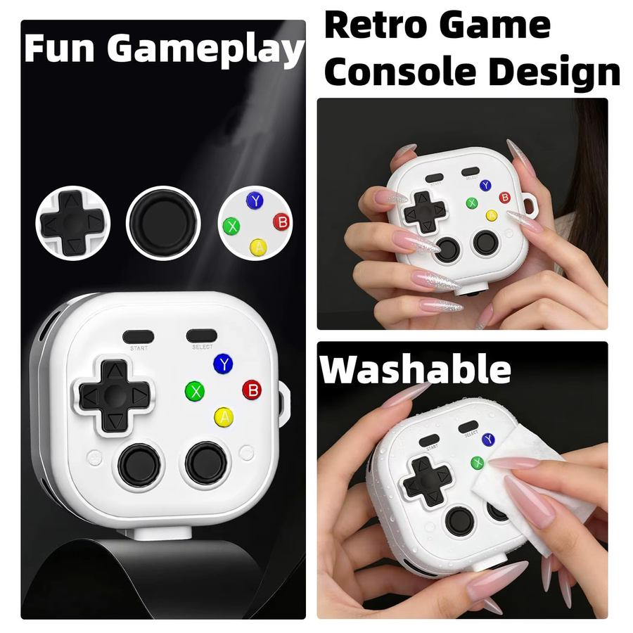 Samsung Galaxy Buds 4 und Galaxy Buds 4 Pro Kopfhörerhülle im Spielekonsolen-Design mit Reinigungsset, Farbe: Weiß/Transparent - Bild 3
