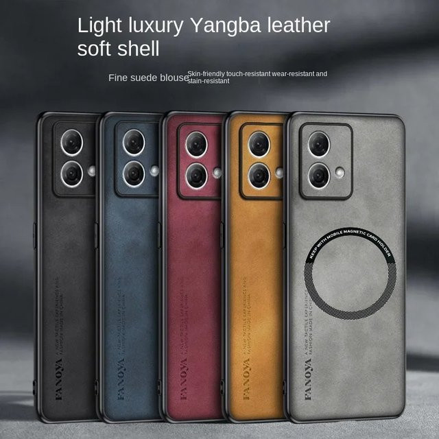 Retro PU Leder Magnetische Hülle für Motorola Edge 70 60 Pro Ultra Fusion G67 Power G66J/Y G85/75/55/45/35/15/05 in Gelb - Bild 1