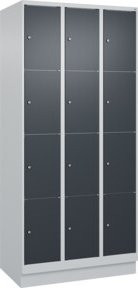C+P Schließfachschrank Classic PLUS mit Sockel und 3 Abteilen in Anthrazitgrau, B/T/H: 90 x 50 x 195 cm - Bild 1