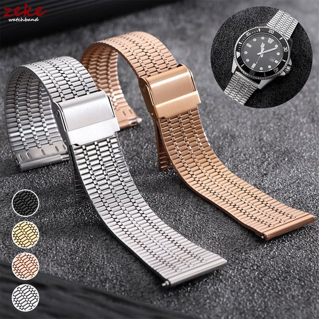 crazyband Uhrenarmband Edelstahl, Silber, Unisex, 20 mm, 22 mm - Bild 1