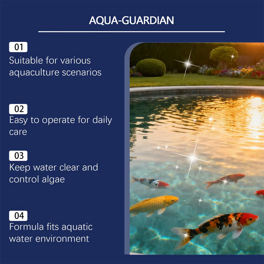 Aqua-Guardian Powder Pro Formulas Langanhaltender Klarer Aquariumreiniger zur Geruchsbeseitigung für Heimaquarien und Teiche in Weiß - Bild 3