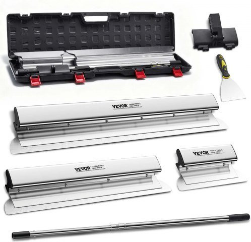 VEVOR Drywall Skimming Blade Spachtel Set aus Edelstahl in Silber mit Griff, Set bestehend aus Glättkellen mit 25,4 cm, 61 cm und 81,3 cm - Bild 1