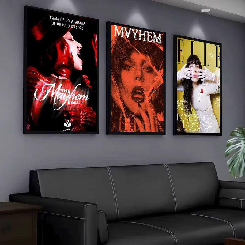 SingerPoster Klebriger Wandkunstdruck Lady Gaga Mayhem, wasserfestes Wandbild in Mehrfarbig, modernes ästhetisches Dekor für Wohnzimmer und Schlafzimmer - Bild 4