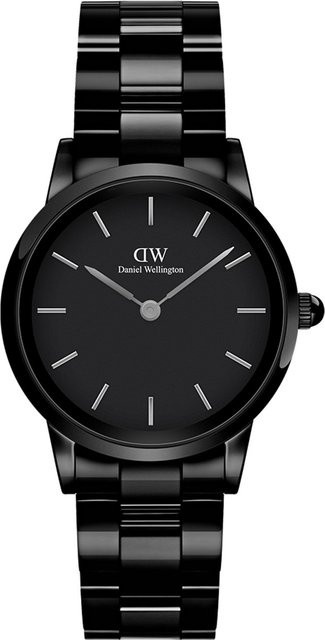 Daniel Wellington Damenuhr Iconic Link Ceramic, Quarz, Edelstahl, 28 mm, Schwarz - Bild 1