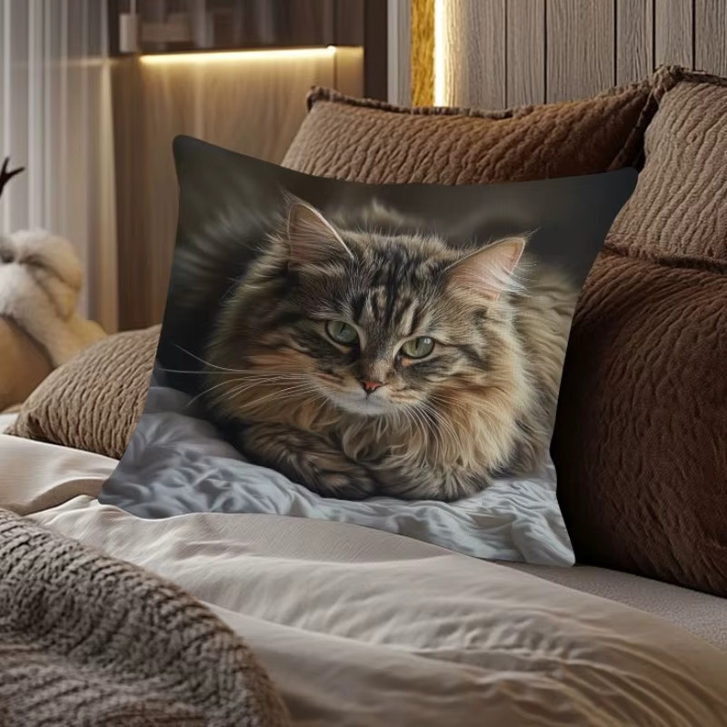 VIKAMA Maine Coon Katzen Kissenbezug, Mehrfarbig, Breite: 30 cm, Höhe: 30 cm - Bild 5