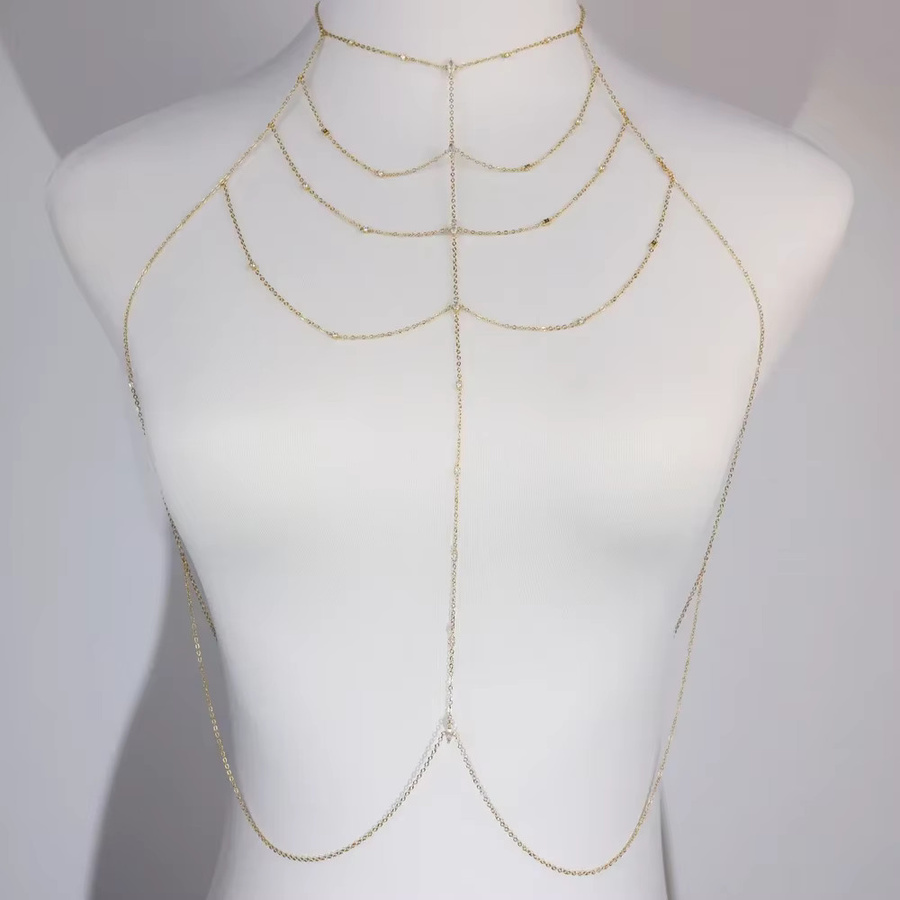 ATJMLADY Körperkette, Zirkonia, Gold, Damen - Bild 5