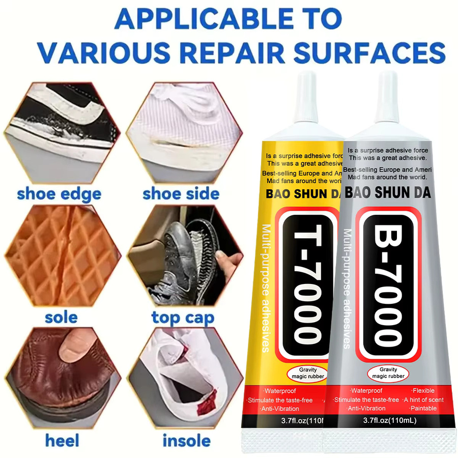 B7000 und T7000 Spezialkleber für Schuhreparaturen in Transparent und Schwarz, geeignet für Leder, Sportschuhe und High Heels - Bild 3