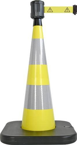 VISO RCX102DAN GEFAHR Leitkegel mit Gurt und Kette in Gelb, Durchmesser: 9 cm, Höhe: 100 cm, Gurtlänge: 2 m - Bild 1