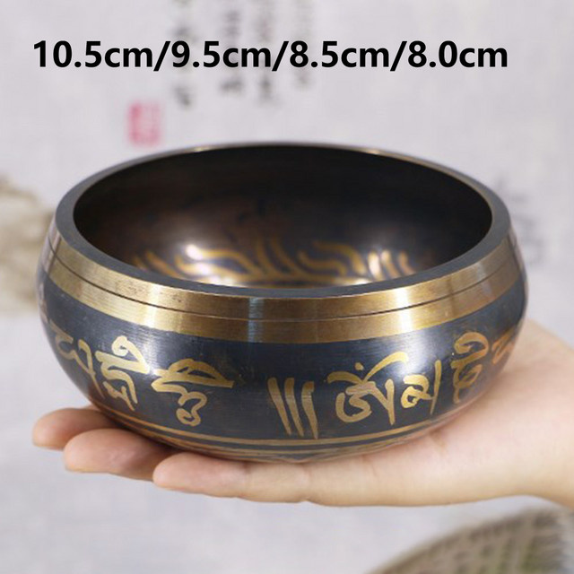 VKTECH Handgefertigte Buddha-Klangschale aus Metall in Gold für Yoga und Meditation - Bild 1