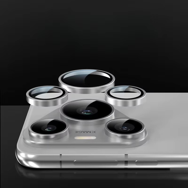 Kamera Objektiv Schutz für Huawei Pura 70 Pro Plus Ultra aus Aluminiumlegierung und gehärtetem Glas in Silber - Bild 2