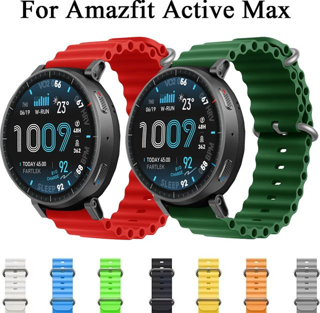 Uhrenarmband Amazfit Active Max, Silikon, Schwarz, Unisex - Bild 1