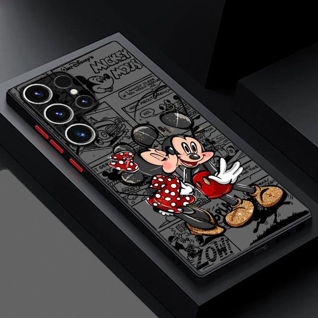 Mickey Minnie Maus Handyhülle Case in Schwarz für Samsung Galaxy S26 S25 Ultra S24 Plus S23 FE S22 S21 Note 20 10+ S20 Note10 5G - Bild 1