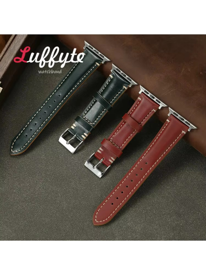 luffyte Uhrenarmband Leder, Schwarz, Herren - Bild 2