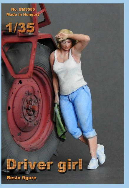 gk Fahrer Mädchen, Soldat, Modell Figur, 1:35, Harz, Einzelfigur - Bild 1