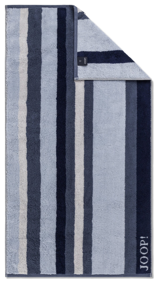 JOOP! Vibe Stripes 1698 HT Duschtuch aus Baumwolle mit Streifenmuster in Blau, Braun, Grau und Grün - Bild 1