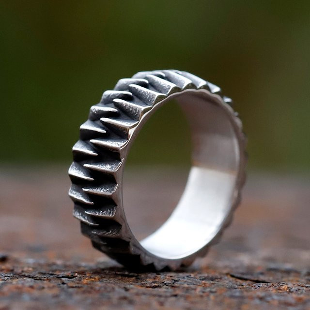 Ring Edelstahl, Vintage, Silber, Unisex - Bild 1