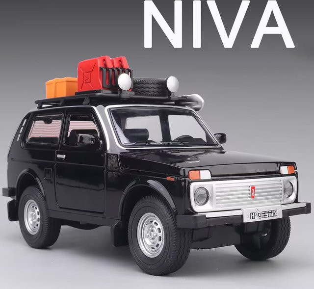 MAKEDA Lada NiVa Wrangler Rubicon Spielzeugautos, 1:24, Metall, Schwarz - Bild 1