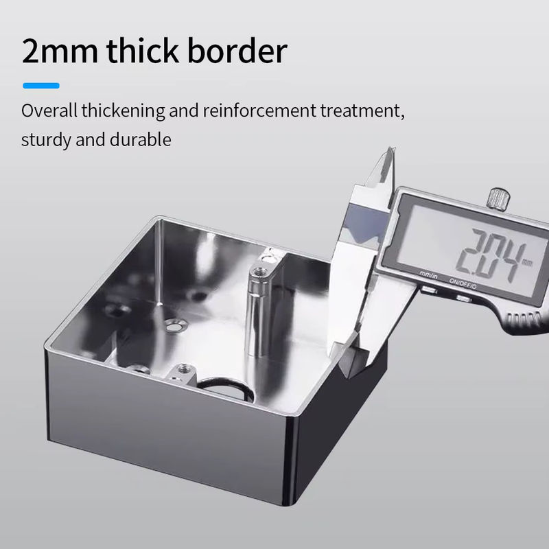 LUCKING DOOR Wasserdichte Außenwand-Montagebox aus Zinkmetall in Schwarz und Silber für Schalter und Steckdose zur Oberflächenmontage - Bild 3