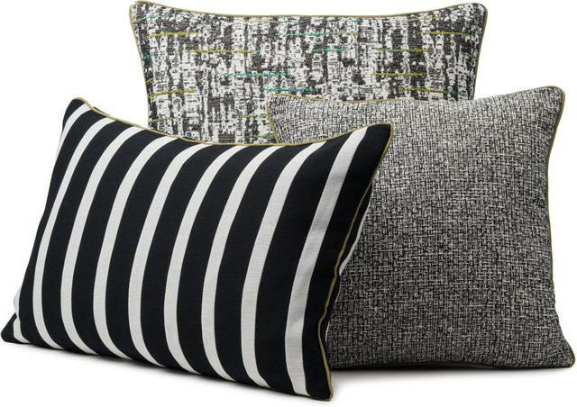 Kissenhülle SAINT-TROPEZ von gozze, rechteckig, gestreift, grün/schwarz, Baumwolle und Polyester - Bild 1