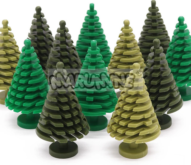 Marumine Weihnachts-Fichtenbaum-MOC-Blöcke, Natur, Kunststoff, Bunt / Mehrfarbig, Grün - Bild 1
