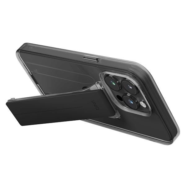 UNIQ Heldro Mount Handyhülle für iPhone 15 Pro Max mit Ständer in Grau - Bild 3