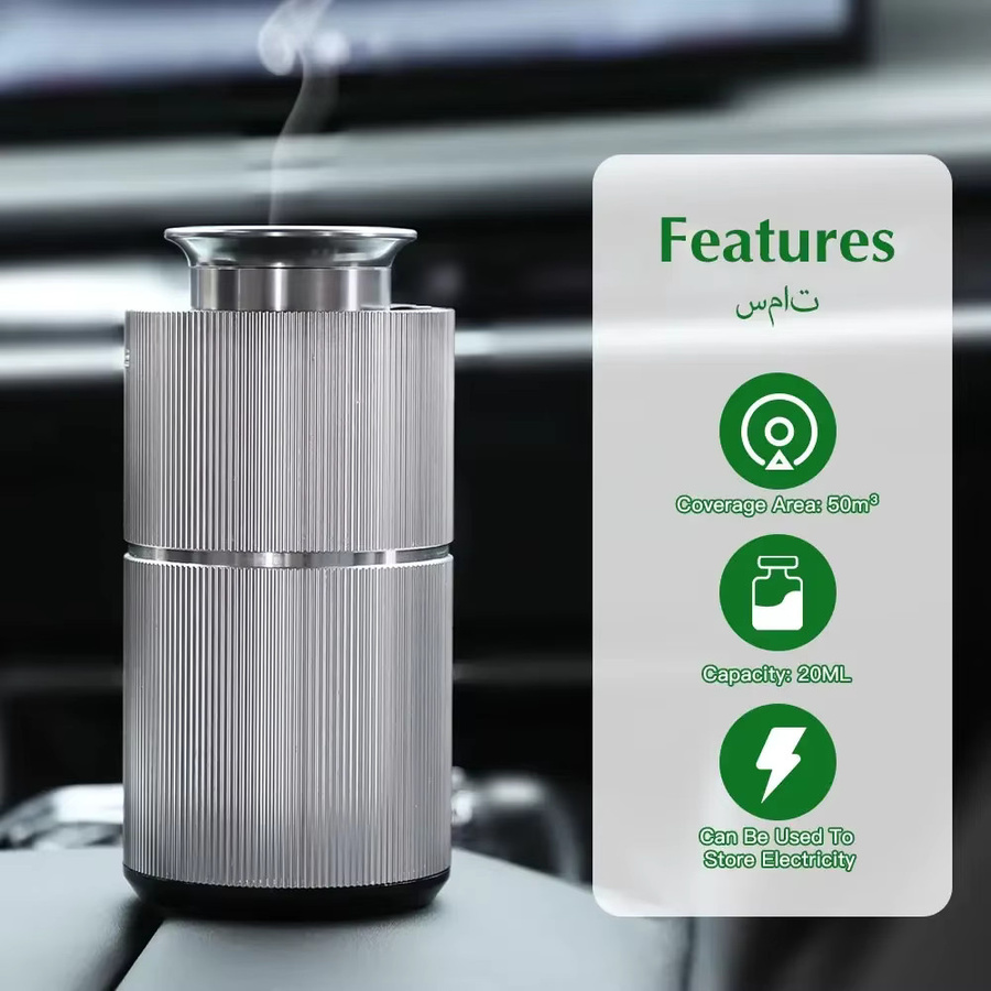 Namste Aroma Diffusor aus Aluminiumlegierung, USB aufladbar, Schwarz, B/T/H: 23,5 x 11,2 x 11,2 cm - Bild 2
